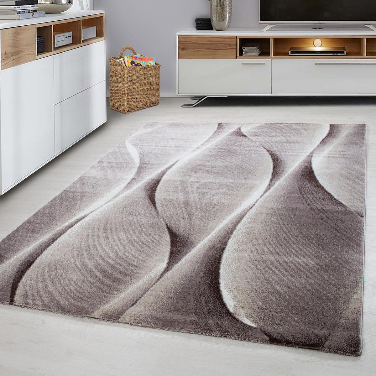 AY YILDIZ Kurzflor-Teppich PARMA 9310 Braun