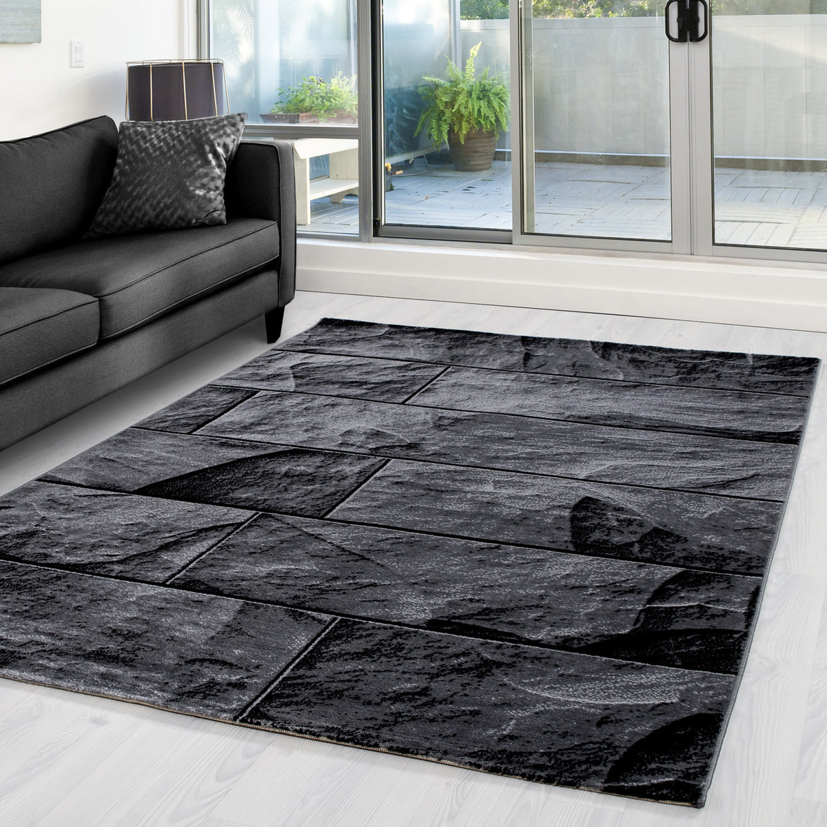 AY YILDIZ Kurzflor-Teppich PARMA 9250 Schwarz