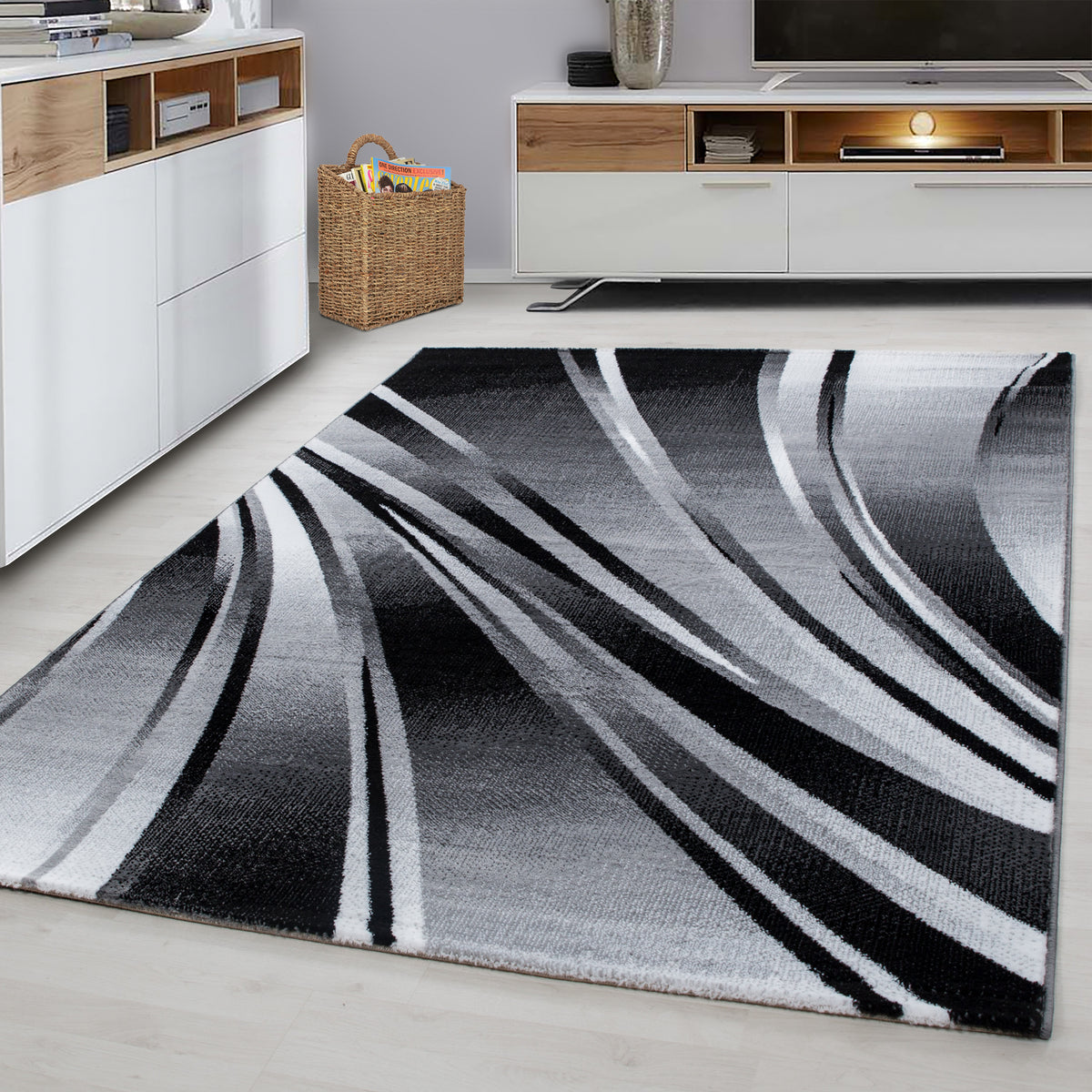 AY YILDIZ Kurzflor-Teppich PARMA 9210 Schwarz